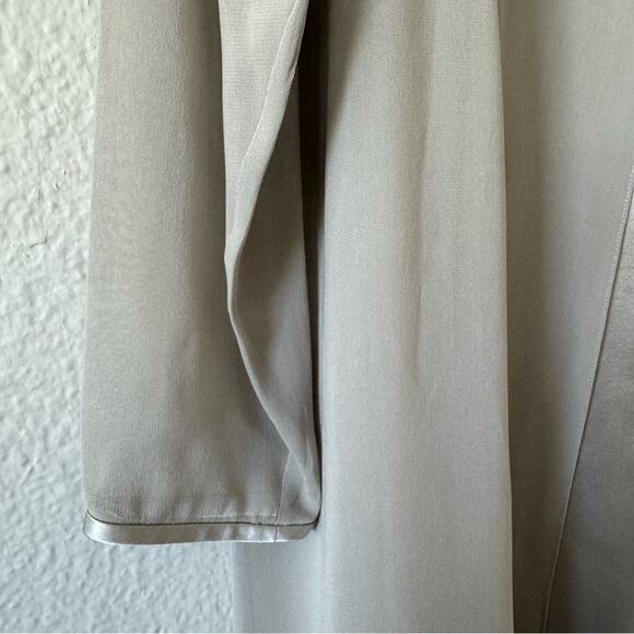 Kay Unger Silk Deep Champagne Taupe Cape Long Sleeved Evening Dress Size 12 - Picture 7 of 11